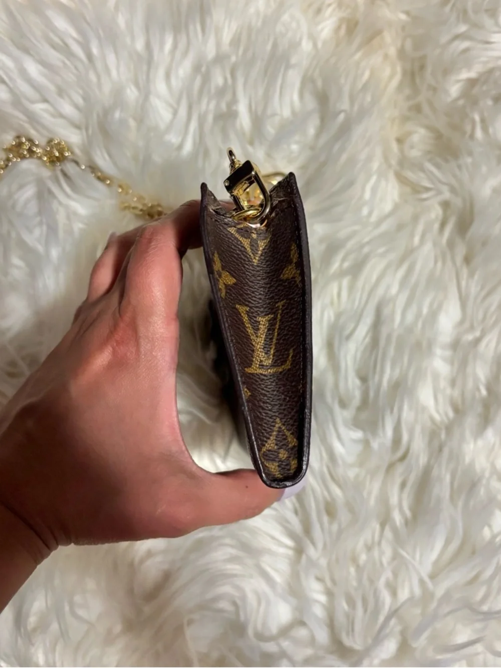 ✨🤎 Louis Vuitton 🤎✨ Pochette Monogram Canvas w/Chain Strap +FREE INSERT - Picture 5 of 8